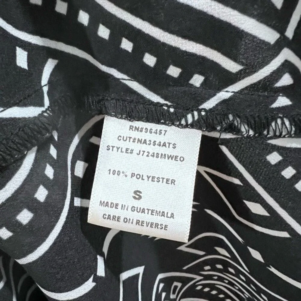 Black and white wrap top aztec print dress size small